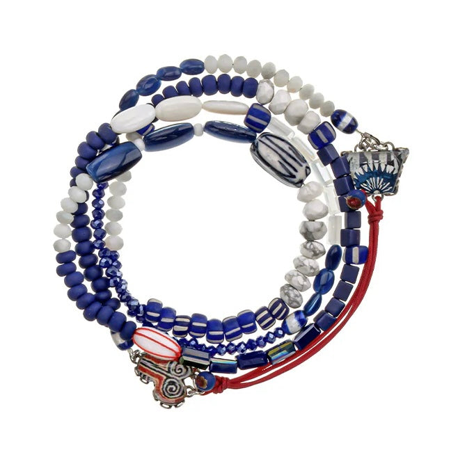 RHODES BEADED BRACELET- BLUE DOMES SET