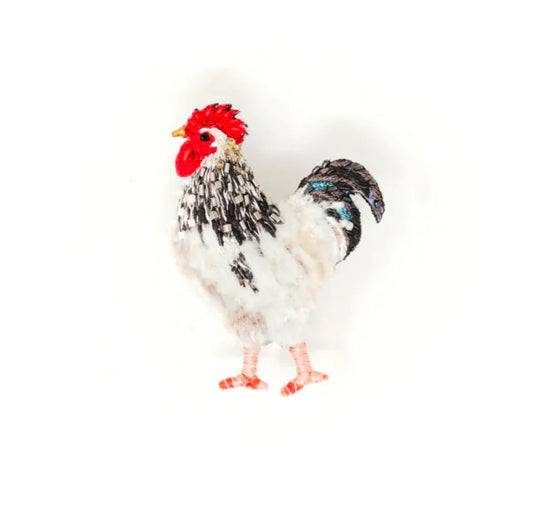 BROOCH - LIGHT SUSSEX CHICKEN