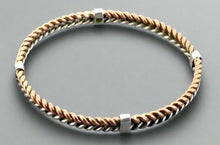 Load image into Gallery viewer, STERLING SILVER &amp; COPPER PLAITED BANGLE