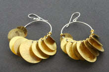 Load image into Gallery viewer, 9 DISC ON HOOP EARRING - GOLD PLATED