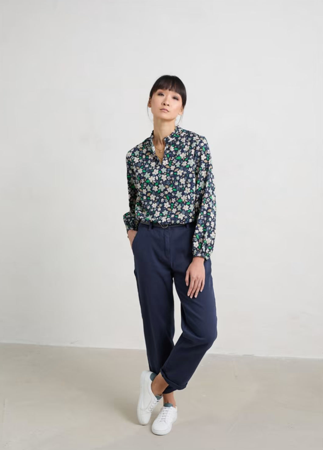 SEA FLOW TOP - BRUSHED HELLEBORE QUAY ARAN