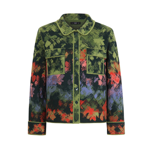 JACQUARD JACKET - CAMOUFLAGE PATTERN FOREST
