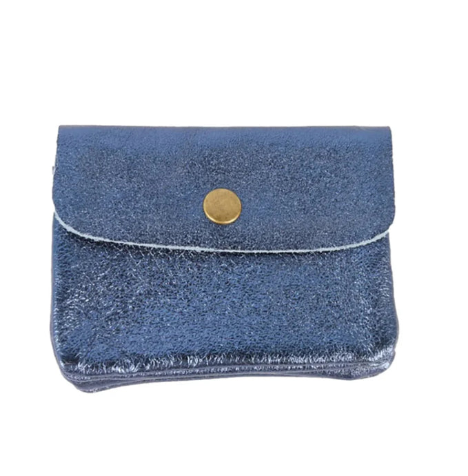 METALLIC COIN PURSE - BLUE JEANS