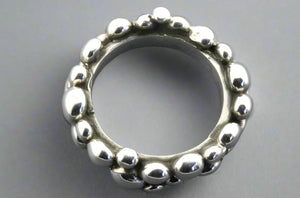 BEADED BAND - STERLING SILVER