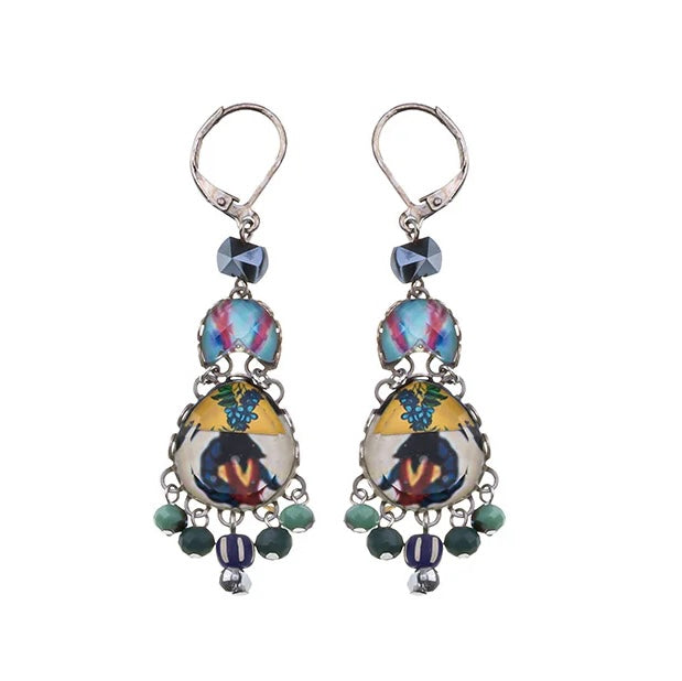 LOLLY DROP COLOURFUL GLASS EARRINGS - CANDY TWIST SET