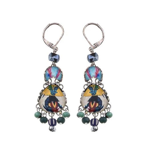 LOLLY DROP COLOURFUL GLASS EARRINGS - CANDY TWIST SET