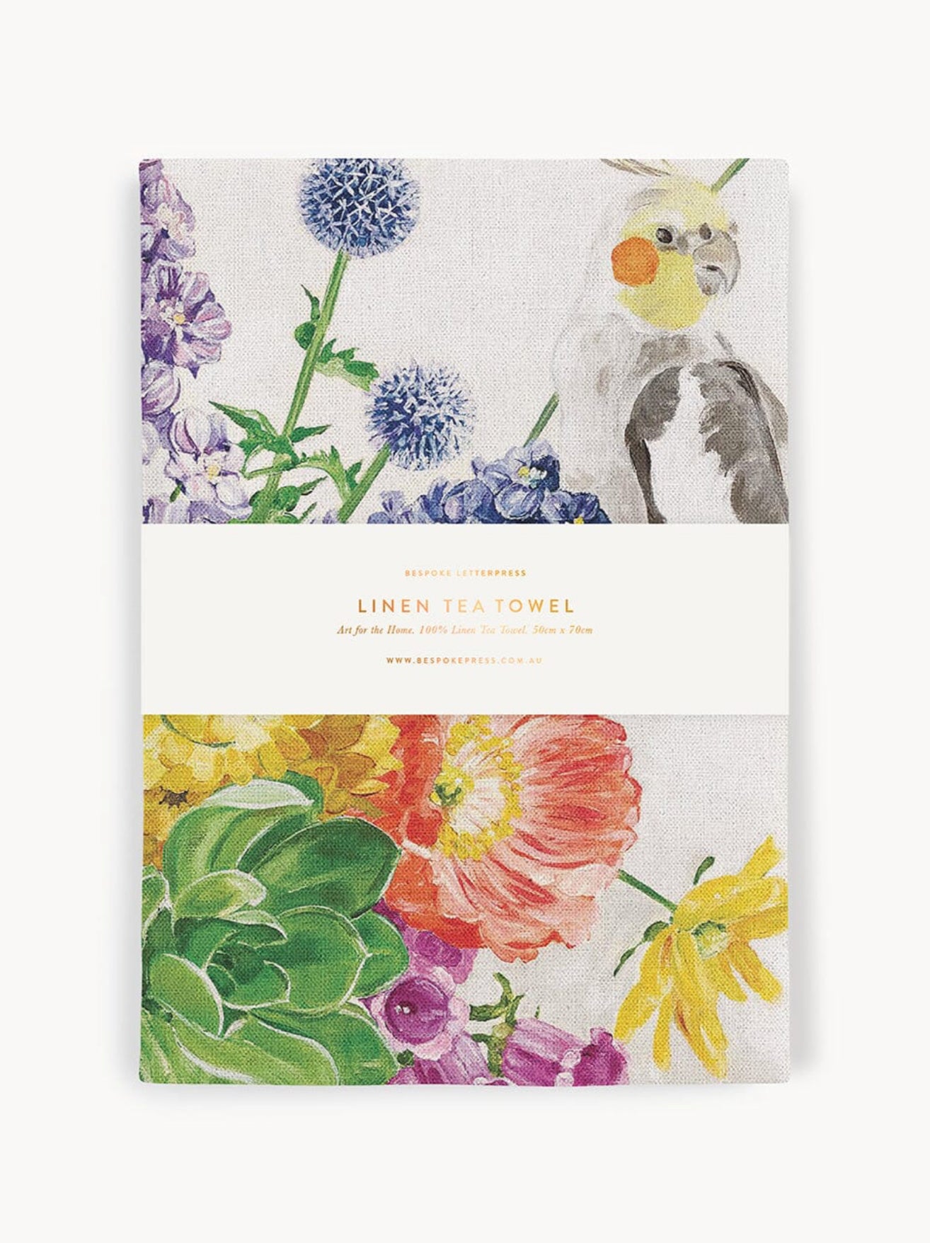 COCKATIEL 100% LINEN TEA TOWEL