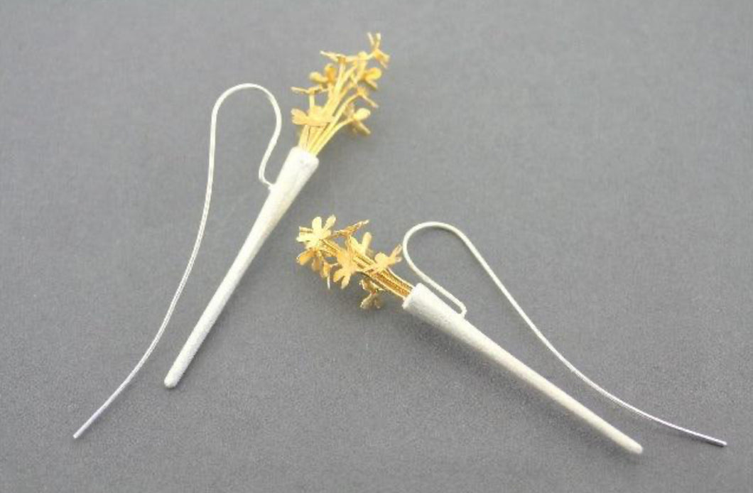 IKEBANA SILVER & GOLD EARRINGS