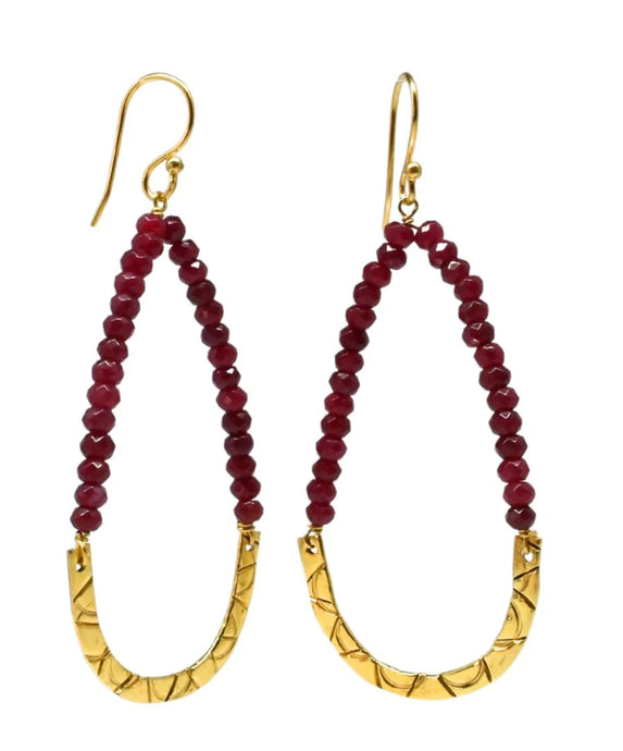 GOLD GEM HOOP EARRINGS