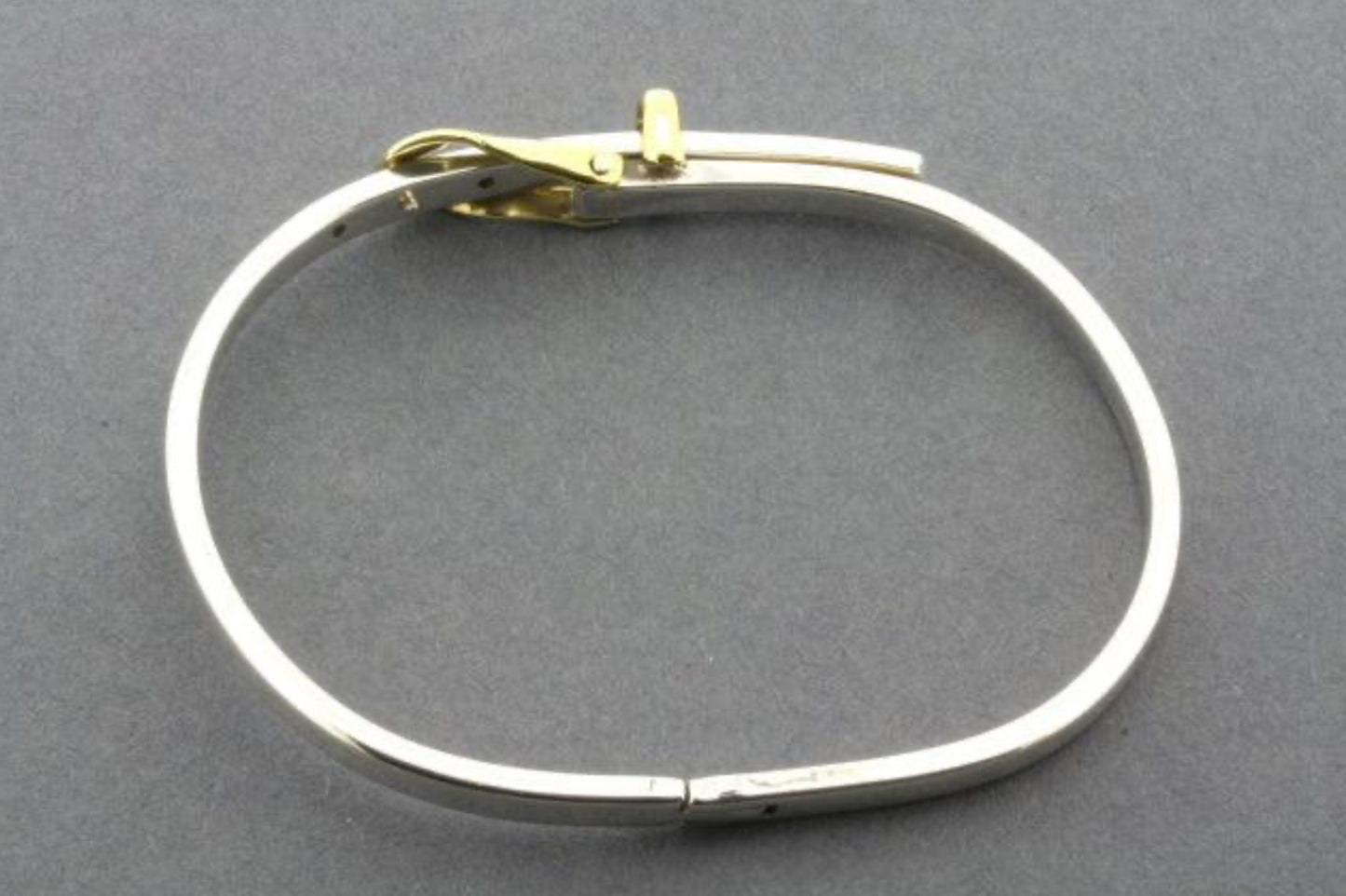 BUCKLE BANGLE - STERLING SILVER WITH BRASS