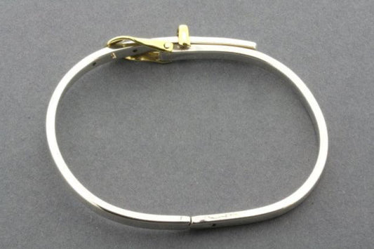 BUCKLE BANGLE - STERLING SILVER WITH BRASS