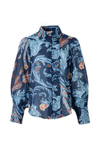 Load image into Gallery viewer, TRUFFLE RUFFLE SHIRT - NAVY