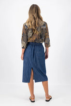 Load image into Gallery viewer, HEPBURN PANORAMA MID WASH DENIM SKIRT