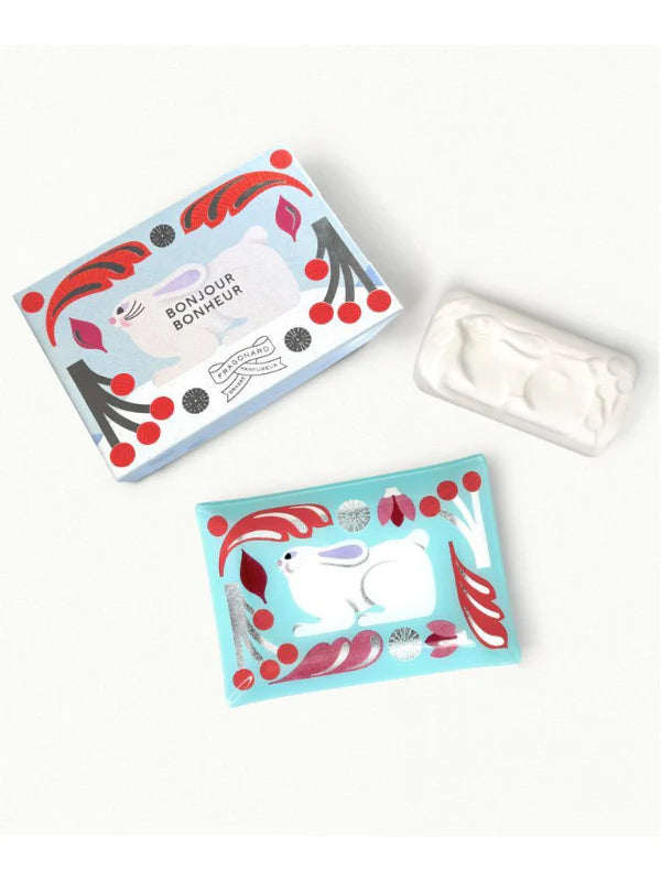 FRAGONARD PARFUMEUR EAU DU BONHEUR SOAP & DISH SET
