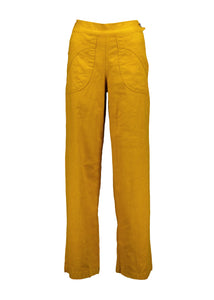 PEGGY LONG PANTS - LINO MUSTARD YELLOW IN LINEN