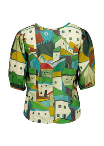 PUEBLITO BLOUSE - GREEN IN COTTON