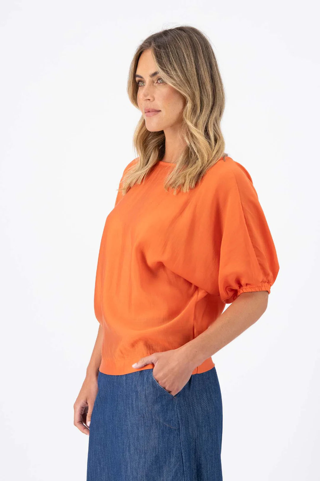 SKYSCRAPER CAMISA - ORANGE TENCEL