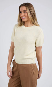 BLAIR SHORT SLEEVE KNIT - WHITE