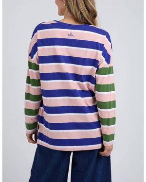 RIBBON LONG SLEEVE TEE - MULTI STRIPE