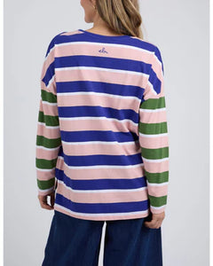 RIBBON LONG SLEEVE TEE - MULTI STRIPE