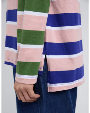 RIBBON LONG SLEEVE TEE - MULTI STRIPE