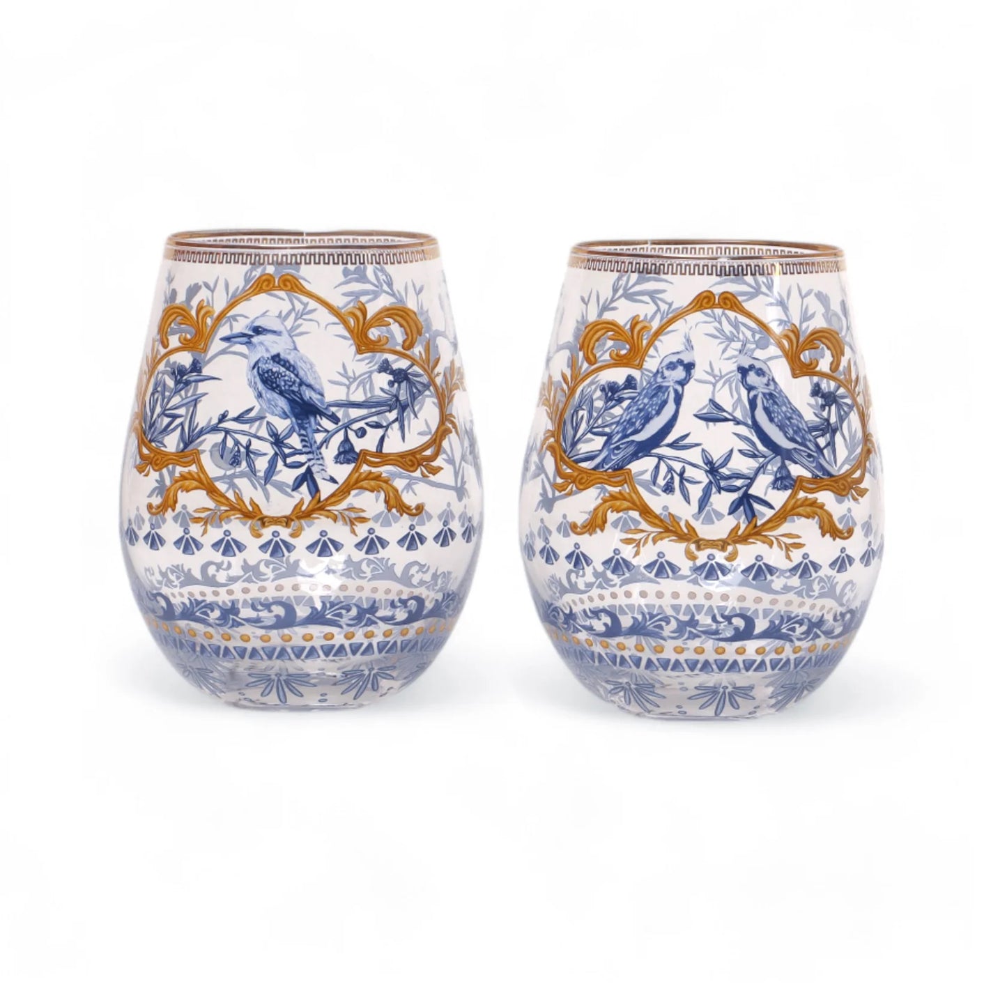 GLASS TUMBLER SET LARGE PIECES OF POETRY - SET OF 2 GLASSES