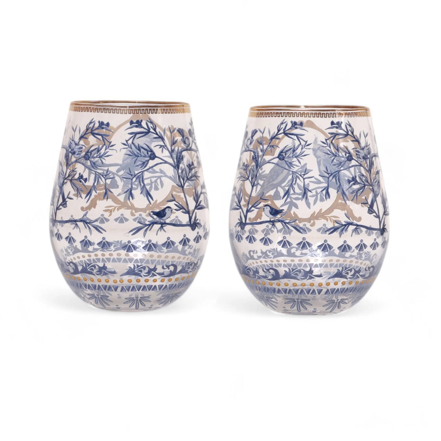 GLASS TUMBLER SET LARGE PIECES OF POETRY - SET OF 2 GLASSES