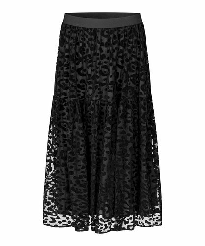 SALOME SKIRT - BLACK LEOPARD