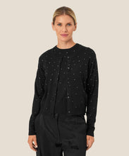 Load image into Gallery viewer, LUCINDIA RHINESTONE CARDIGAN - BLACK