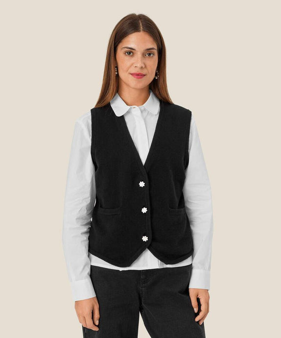 LYRIC KNITTED VEST - BLACK