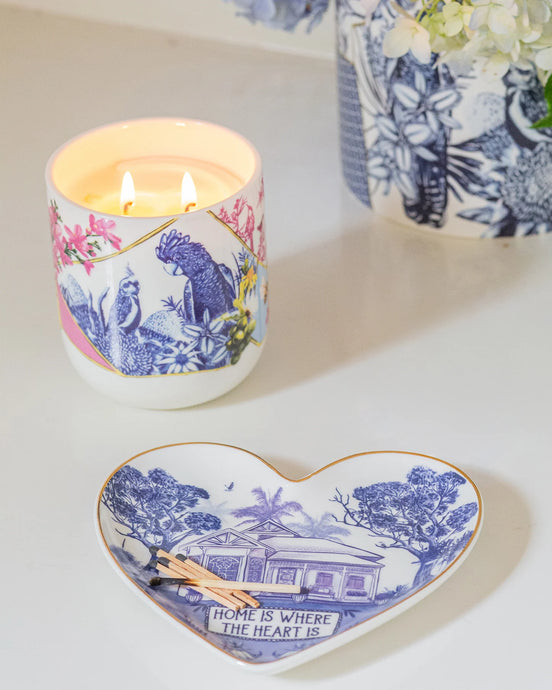 HEART SHAPE TRINKET TRAY - PIECES OF POETRY