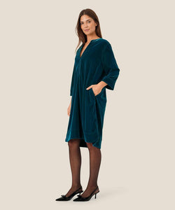 NOKOLO VELVET DRESS - REFLECT POND