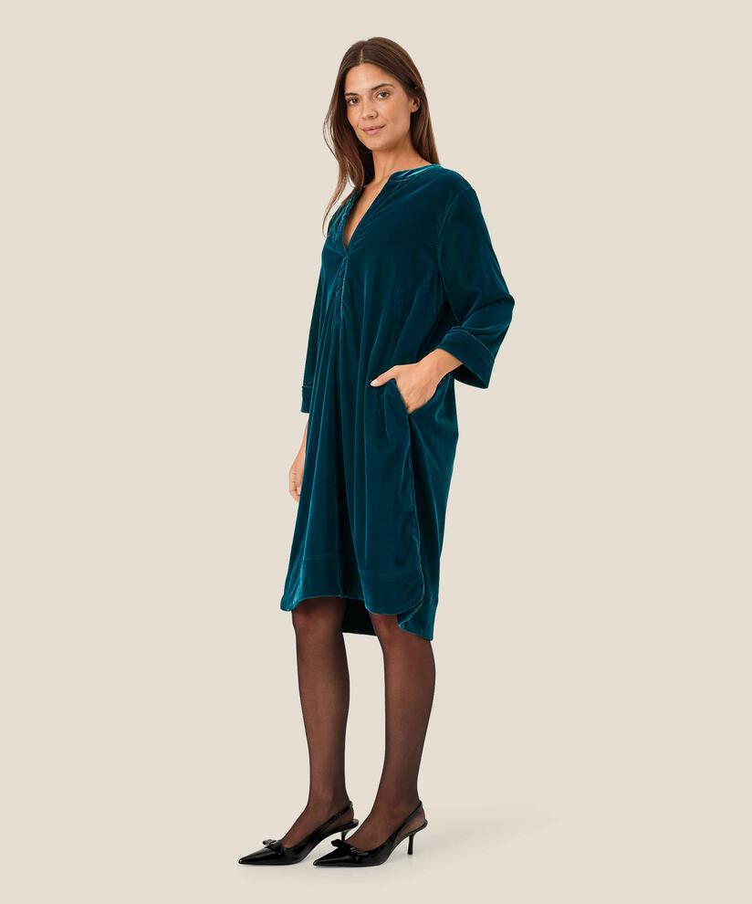 NOKOLO VELVET DRESS - REFLECT POND