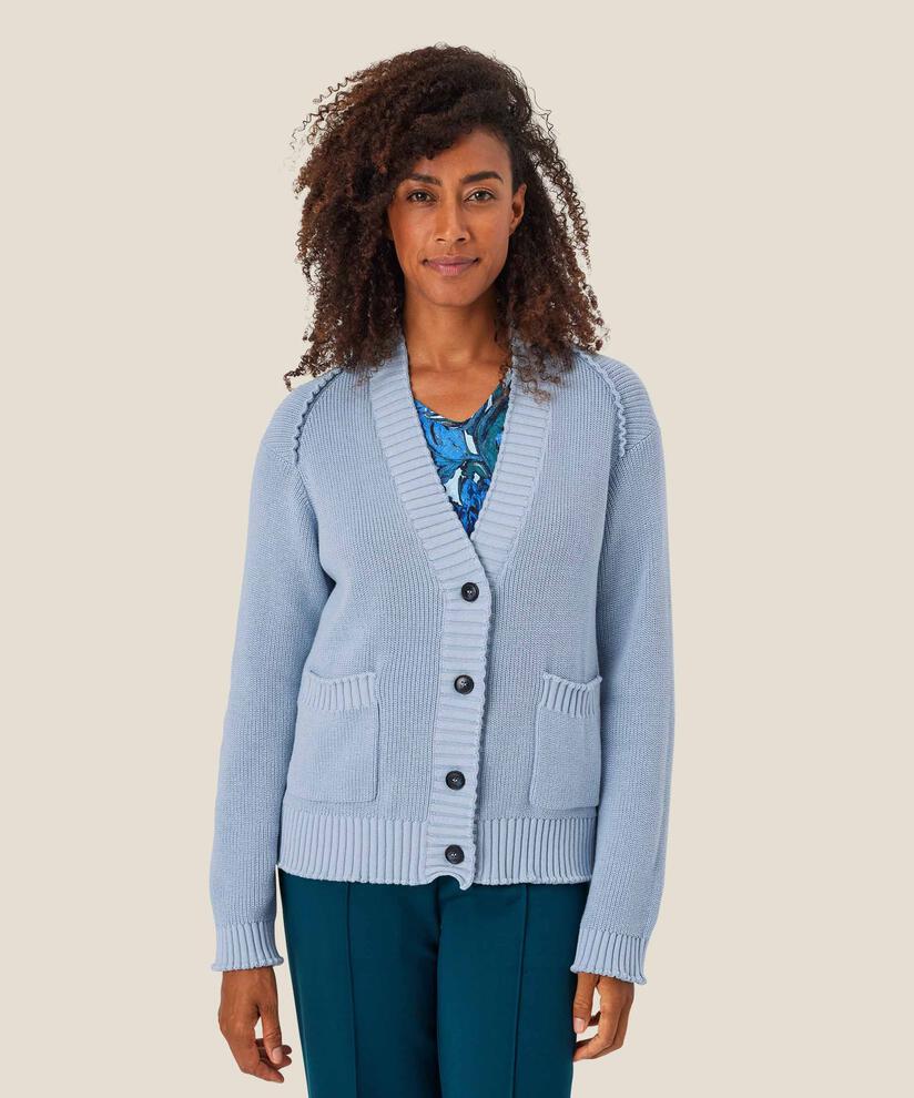 LANDON CARDIGAN - BLUE FOG