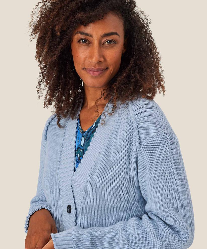 LANDON CARDIGAN - BLUE FOG