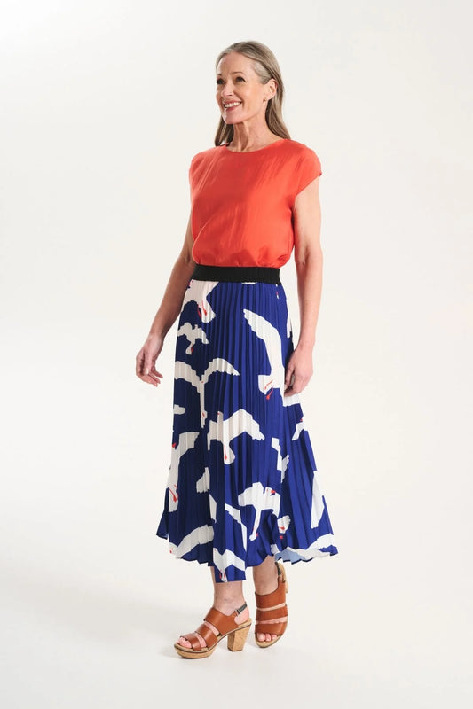 FLOCK PLEATED SKIRT