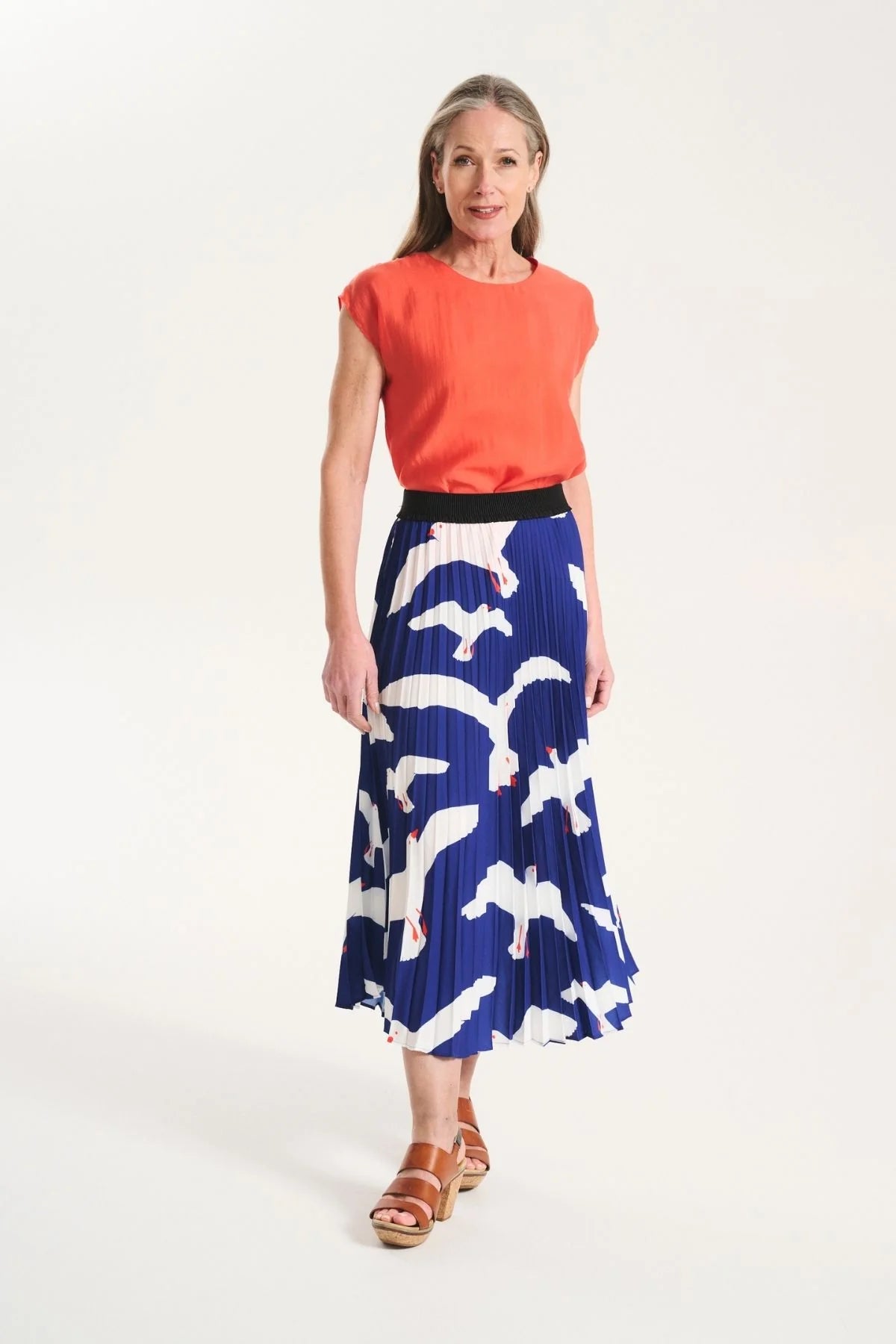 FLOCK PLEATED SKIRT