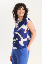 Load image into Gallery viewer, FLOCK TEE - BLUE COTTON VOILE