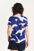 Load image into Gallery viewer, FLOCK TOP - BLUE COTTON VOILE