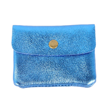 Load image into Gallery viewer, METALLIC COIN PURSE - ELECTRIC BLUE