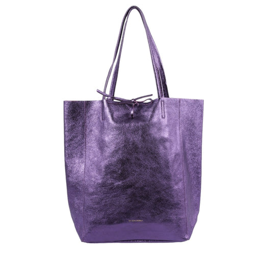 METALLIC LARGE TOTE - PURPLE