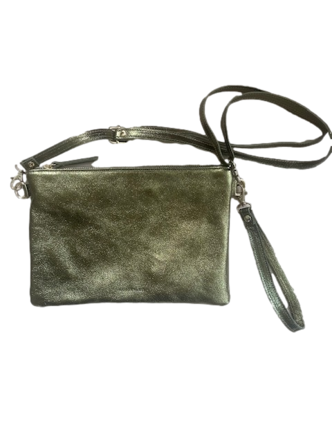 CROSS BODY/CLUTCH  METALLIC BAG - KHAKI