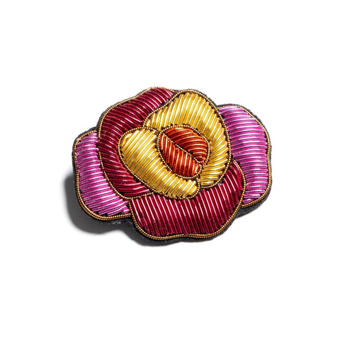 BEADED BROOCH - ROSE