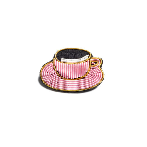 BEADED BROOCH - CUP of TEA