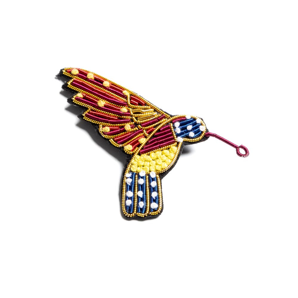 BEADED BROOCH - HUMMINGBIRD