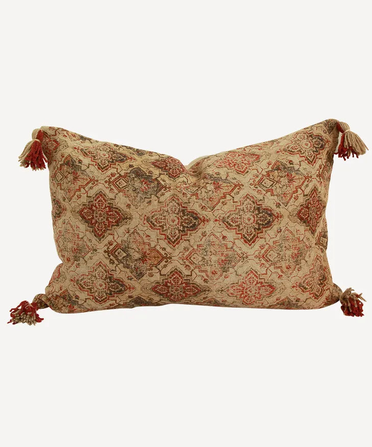 FADED FILIGREE PRINT CUSHION