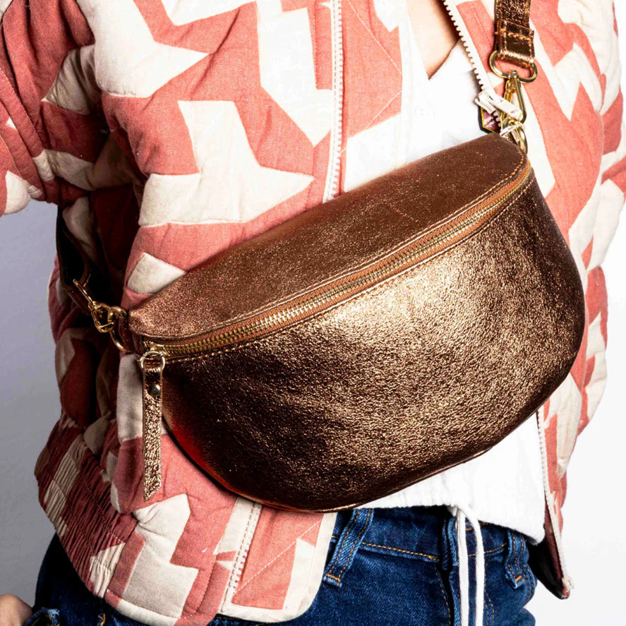 METALLIC BUM BAG - BRONZE