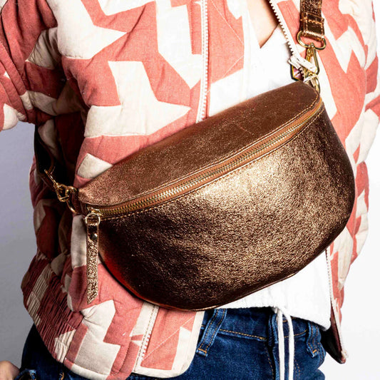 METALLIC BUM BAG - BRONZE