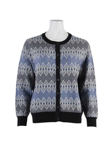 LOTTE JACQUARD CARDIGAN - NAVY