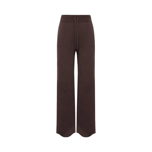 NINA KNIT TROUSER - DARK BROWN
